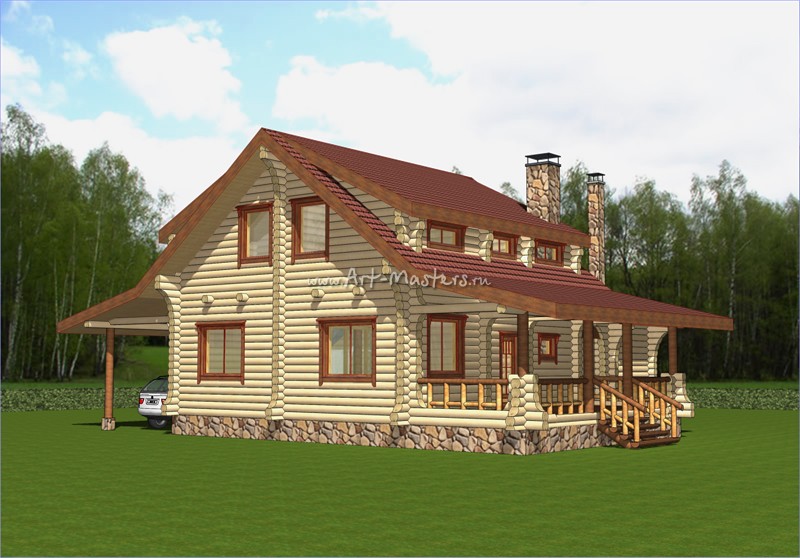 проект деревянного дома Таежный-21
