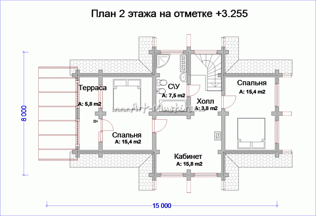 план цокольного этажа деревянного дома Эдельвейс