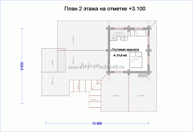 план 2 этажа деревянного дома Медуница