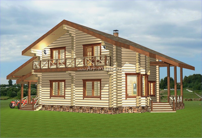 проект деревянного дома Дубрава_Н-БК2-21