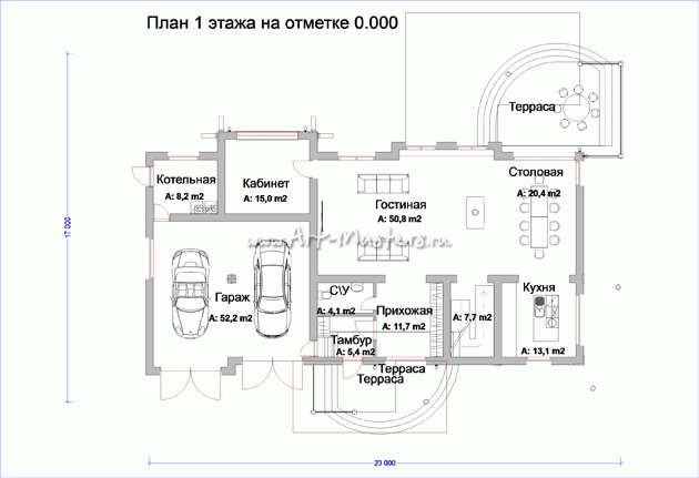 план 1 этажа деревянного дома Эльбрус