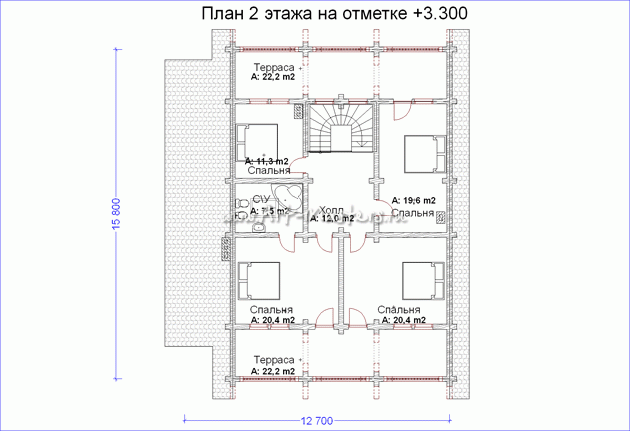 план 2 этажа деревянного дома Исландия