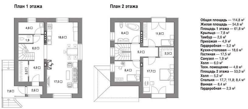 Проект каменного дома 114 метров квадратных в Обнинске