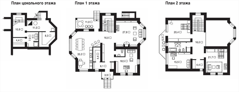 Проект каменного дома 258 квадратных метров в Обнинске