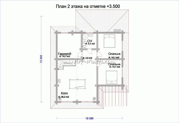 план 2 этажа деревянного дома Парадиз