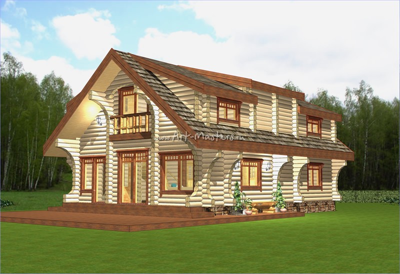 проект деревянного дома Таёжный-22